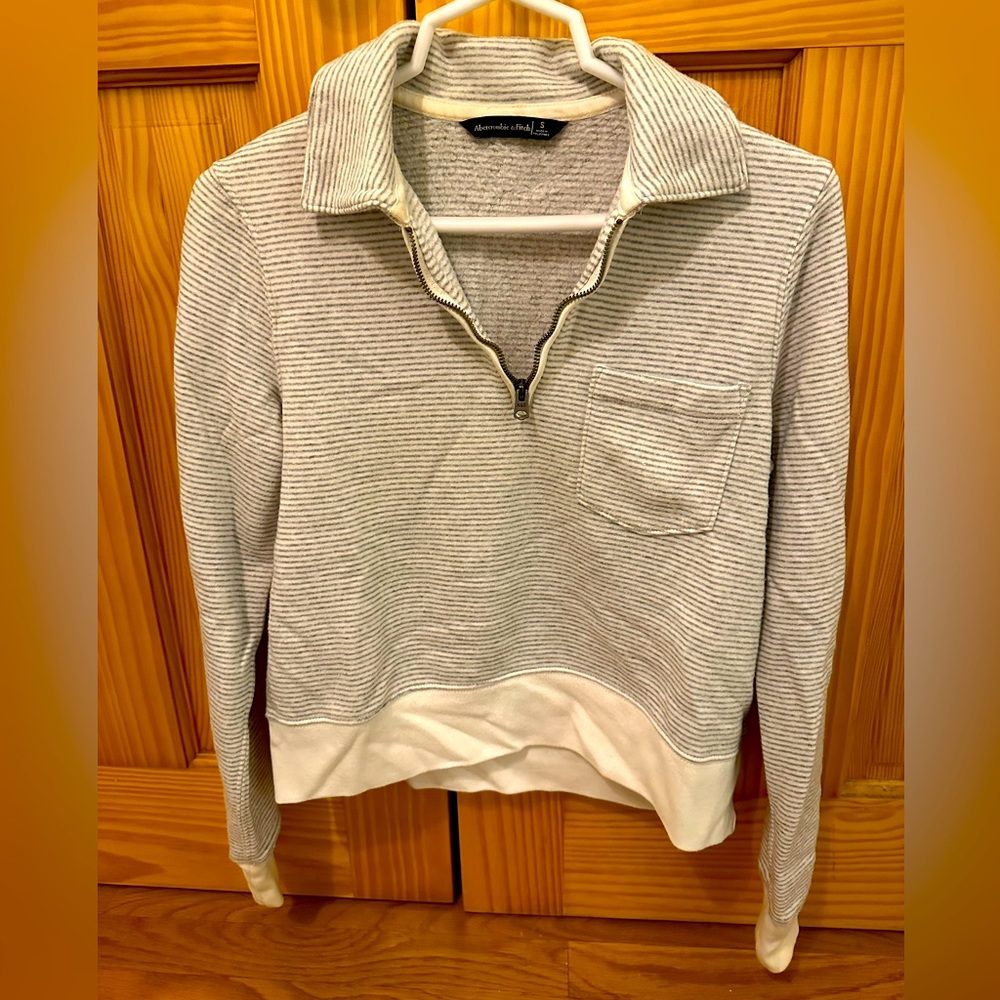 Abercrombie Striped Half-Zip Sweater Soft